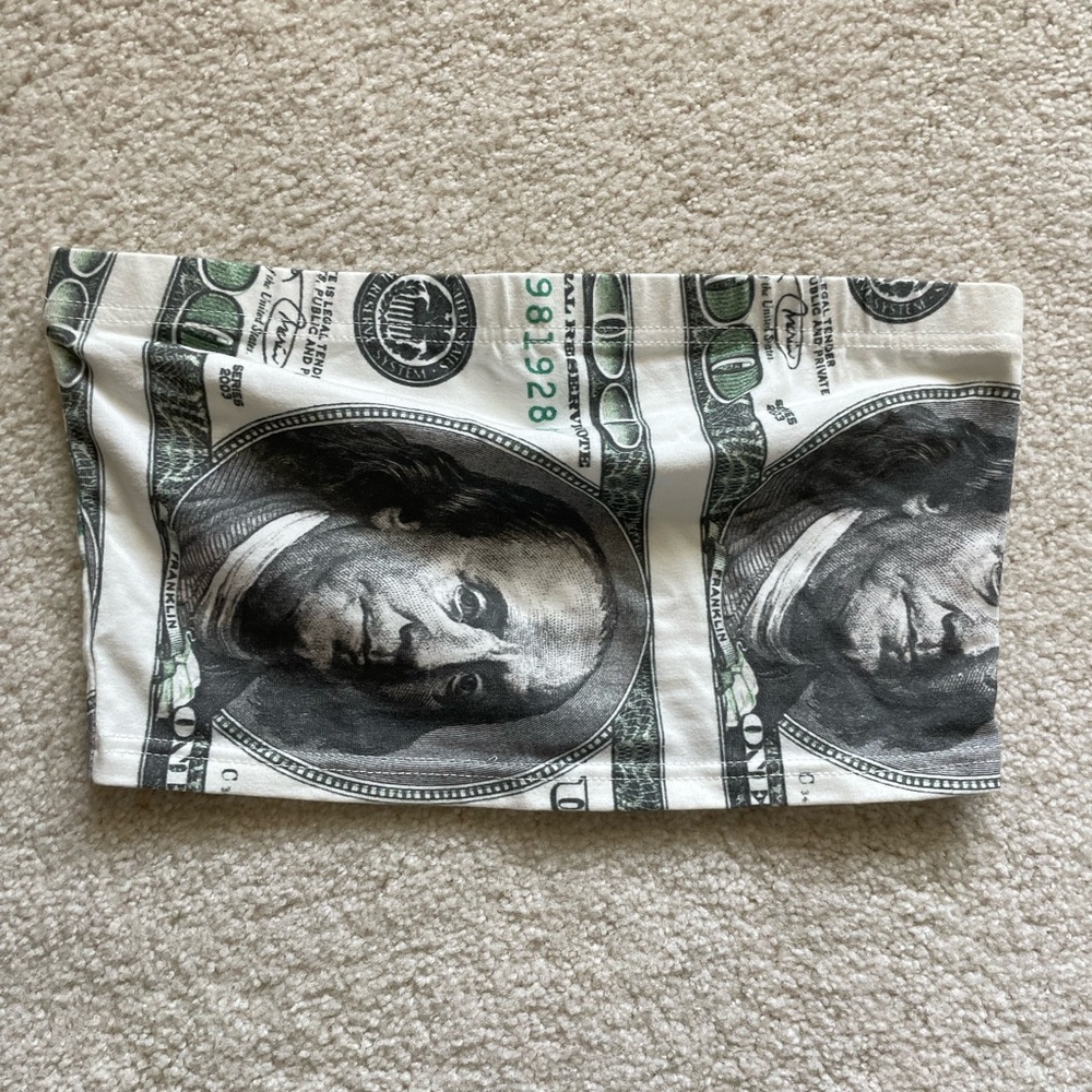 $100 Bill Bandeau Tube Top
